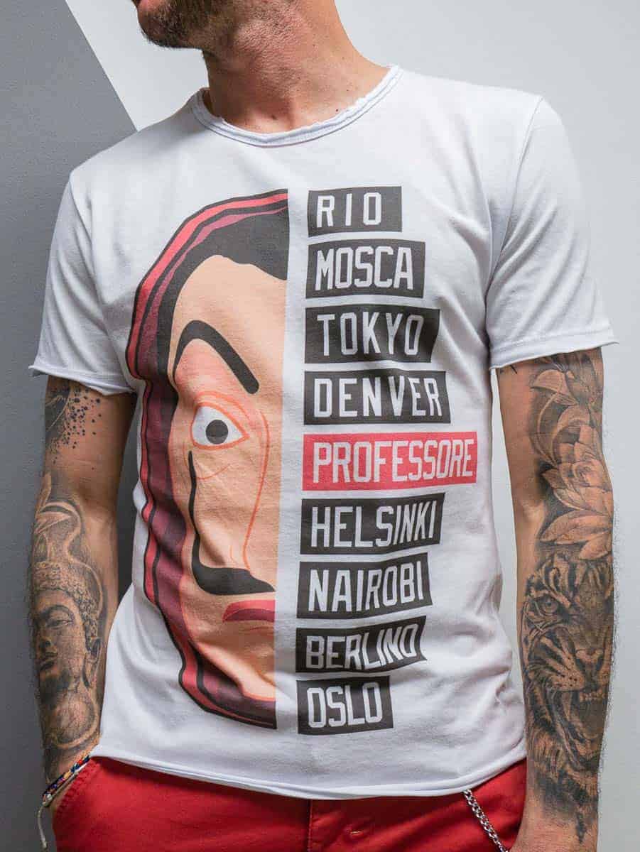 ESTASI T-shirt in cotone con stampa PAPEL T