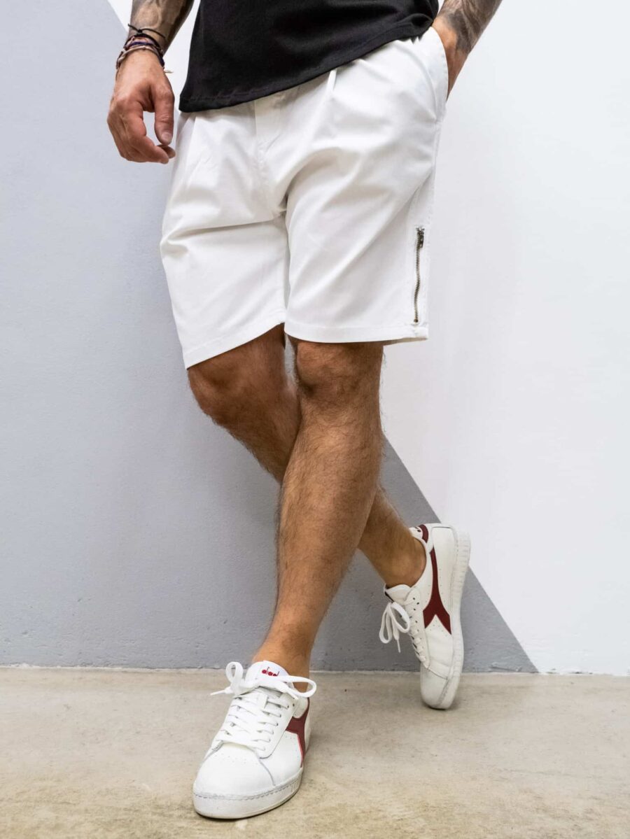 MOD Bermuda leggeri con cavallo morbido, coulisse e dettaglio zip laterale 8131B
