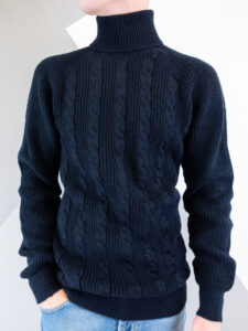 ONLY&SONS Dolcevita in maglia intrecciato MGAKR03 blu (2)