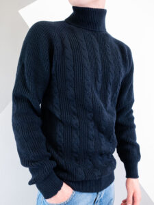 ONLY&SONS Dolcevita in maglia intrecciato MGAKR03 blu (3)