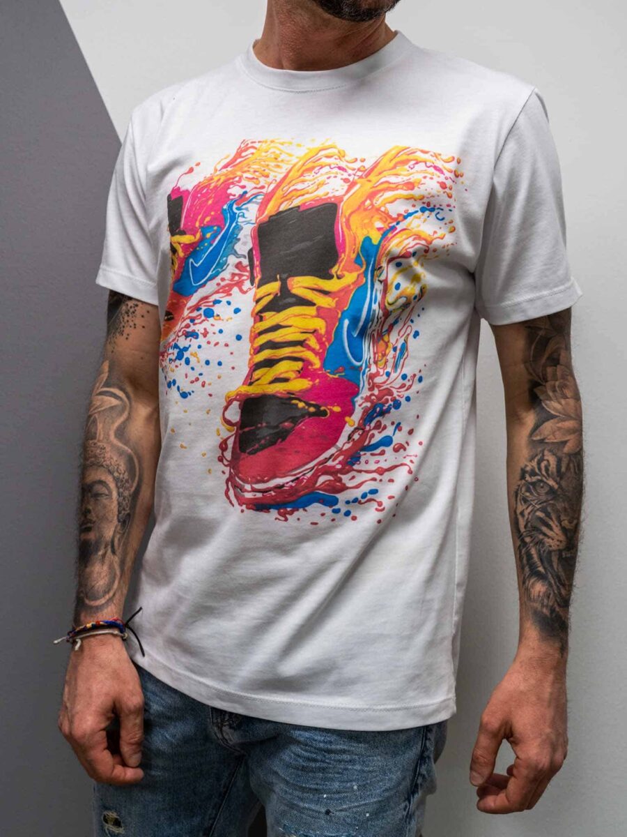 ESTASI T-shirt slim in cotone con stampa NIKE JORDAN