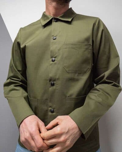 OVERD CAMICIA MOD. OM794CM VERDE 3 OVER-D OVER-D Camicia in tinta unita con bottoni OM794CM