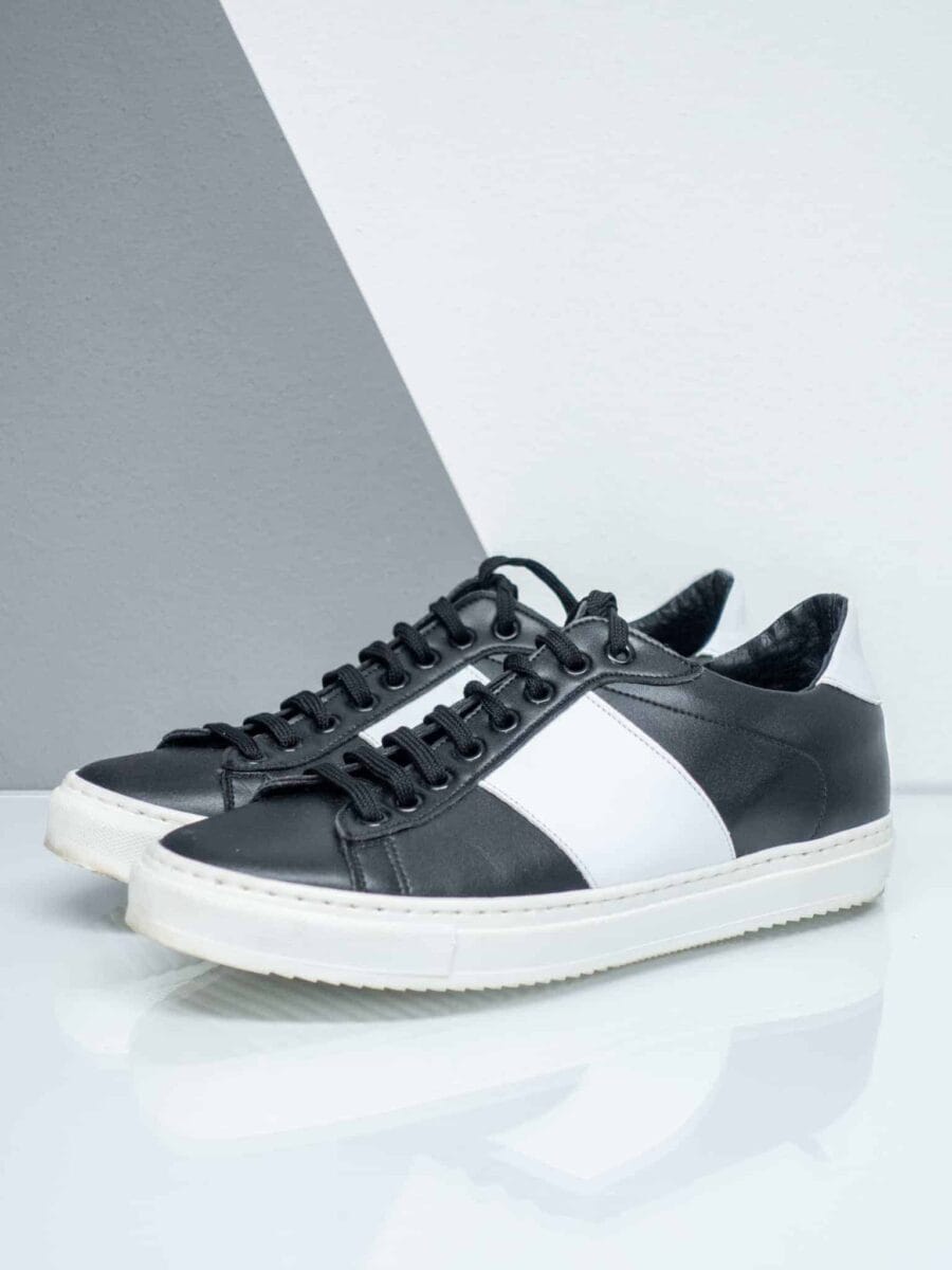 WHYNOTBRAND Sneakers in pelle con fascia e tallone a contrasto WOF41 nero 1 WHY NOT BRAND WHY NOT BRAND Sneakers in pelle con fascia e tallone a contrasto WOF41