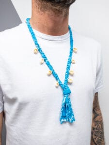 IMPERIAL collana bandana con conchiglie CMP3 azzurro (1)