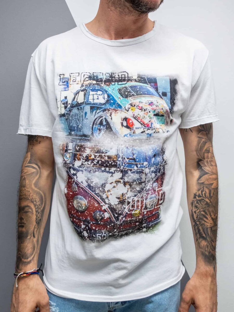 ESTASI T-shirt in cotone con stampa VOLKSWAGEN