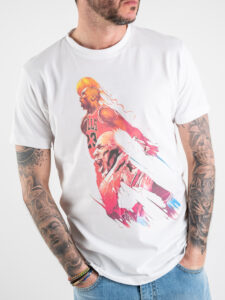 ESTASI T-shirt slim in cotone con stampa JORDAN 23 (3)