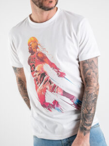 ESTASI T-shirt slim in cotone con stampa JORDAN 23 (5)