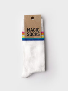 MAGIC SOCKS Calze in spugna unisex tg. unica stampa PANTONE Bianche