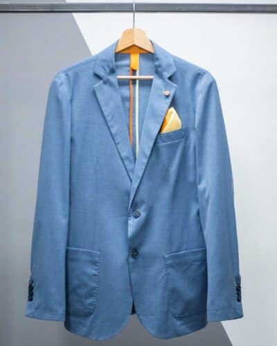 OVER D Giacca da abito con tasche e pochette OM619GC azzurro Saldi