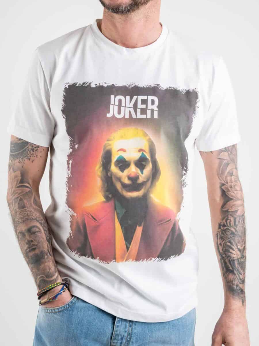 ESTASI T-shirt slim con stampa Joker Joaquin Phoenix GIACCA