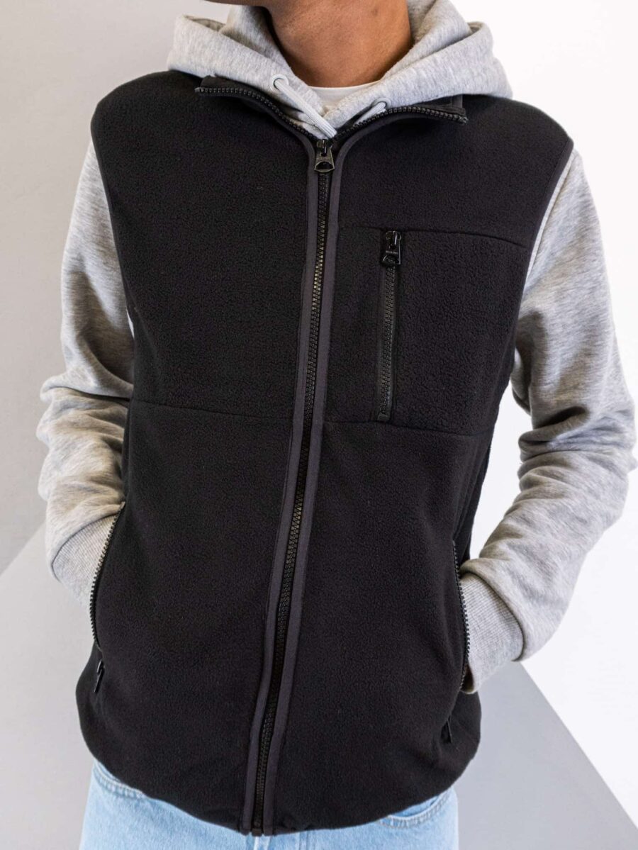 ONLY&SONS Gilet smanicato in pile con zip DAVIS 22018329 Nero