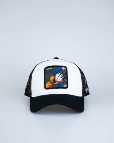 CAPSLAB Cappellino con patch stampa dragon ball GOTEN1 CAPSLAB CAPSLAB Cappellino bianco con becca nera e patch stampa dragon ball GOTEN