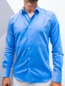 ESTASI Camicia in velluto a costine con colletto PEREZ azzurro (3)