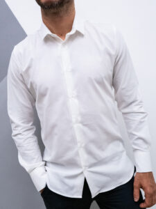 ESTASI Camicia in velluto a costine con colletto PEREZ bianco (4)