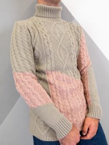 OVER-D Dolcevita intrecciato bicolore M14 beige (1)