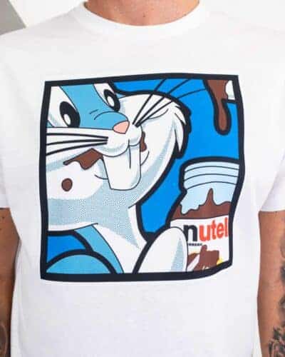 RESELL T shirt in cotone con stampa BUGS BUNNY 2 RESELL APPAREL RESELL T-shirt in cotone con stampa NUTELLA BUGS BUNNY bianco