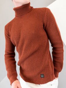 BL11 Dolcevita in maglia a costine con rotture BACARDI COLOR mattone (2)