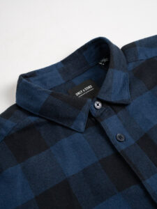 ONLY&SONS Camicia in flanella a quadri GUDMUND 22007112 blu (2)