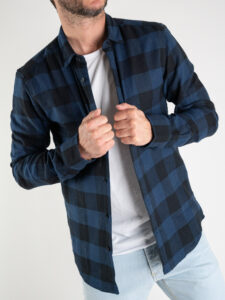 ONLY&SONS Camicia in flanella a quadri GUDMUND 22007112 blu (4)