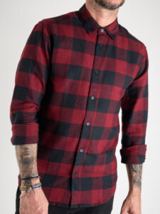 ONLY&SONS Camicia in flanella a quadri GUDMUND 22007112 rosso (2)