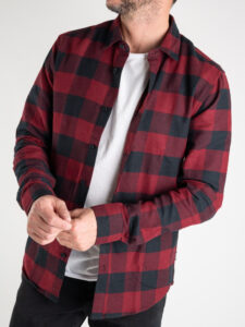 ONLY&SONS Camicia in flanella a quadri GUDMUND 22007112 rosso (3)