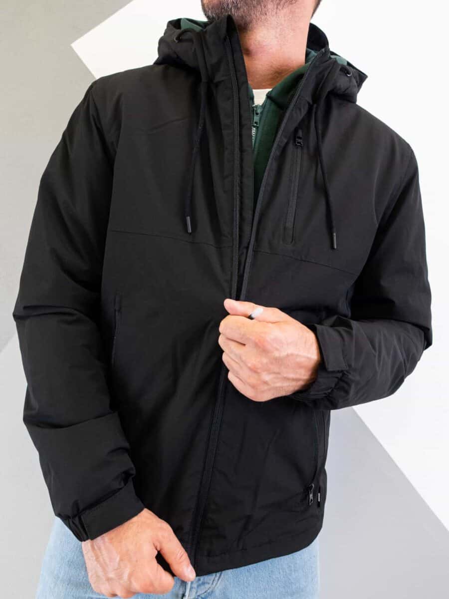 ONLY&SONS Giubbino sportivo con tasche laterali, zip e cappuccio WANG 22020519 Nero