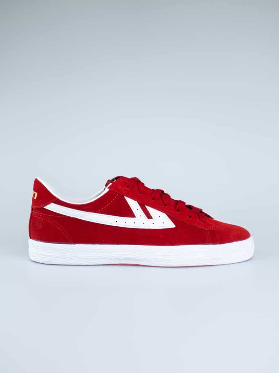 WARRIOR SHANGHAI Sneakers rossa con tomaia in suede e stripes in pelle DIME