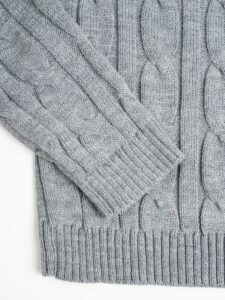 AKIRO’ Maglione grigio girocollo intrecciato TF196 (5)