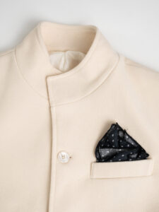 ALEANDRO LA CORTE Cappotto con collo coreana e taschino VALENTINO bianco (5)