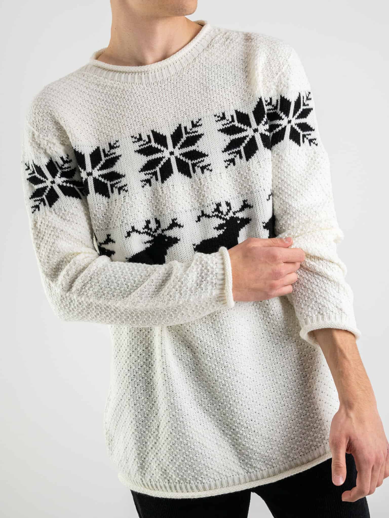 ESTASI Maglione con renne e fiocchi di neve NATALE bianco Prezzo 20 00 Estasi Fashion