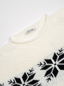ESTASI Maglione con renne e fiocchi di neve NATALE bianco (3)