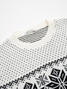 ESTASI Maglione di natale con stampa renne e fiocchi di neve RUDOLPH bianco (3)