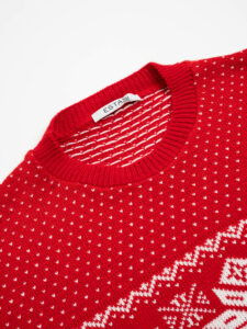 ESTASI Maglione di natale con stampa renne e fiocchi di neve RUDOLPH rosso (3)