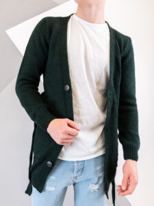 IMPERIAL Cardigan misto lana con cintura in vita M3614MOLC verde (1)