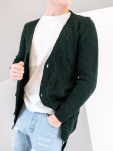 IMPERIAL Cardigan misto lana con cintura in vita M3614MOLC verde (2)