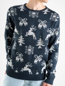 ISOLID Maglione stampe natalizie SNOWFLAKE blu (1)