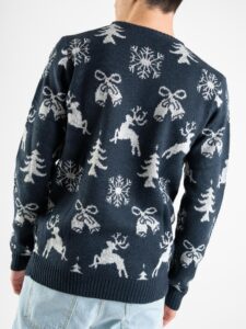 ISOLID Maglione stampe natalizie SNOWFLAKE blu (2)