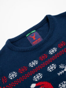 Maglione con stampa natale X6 blu (3)