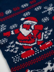 Maglione con stampa natale X6 blu (4)