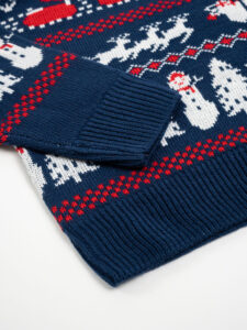 Maglione con stampa natale X6 blu (5)