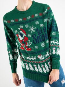 Maglione con stampa natale X6 verde (2)
