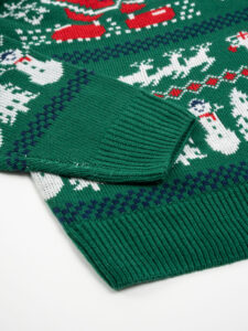 Maglione con stampa natale X6 verde (5)