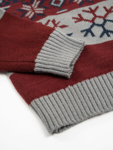 Maglione di natale con stampa fiocchi di neve e renne PJ281 grigio (4)
