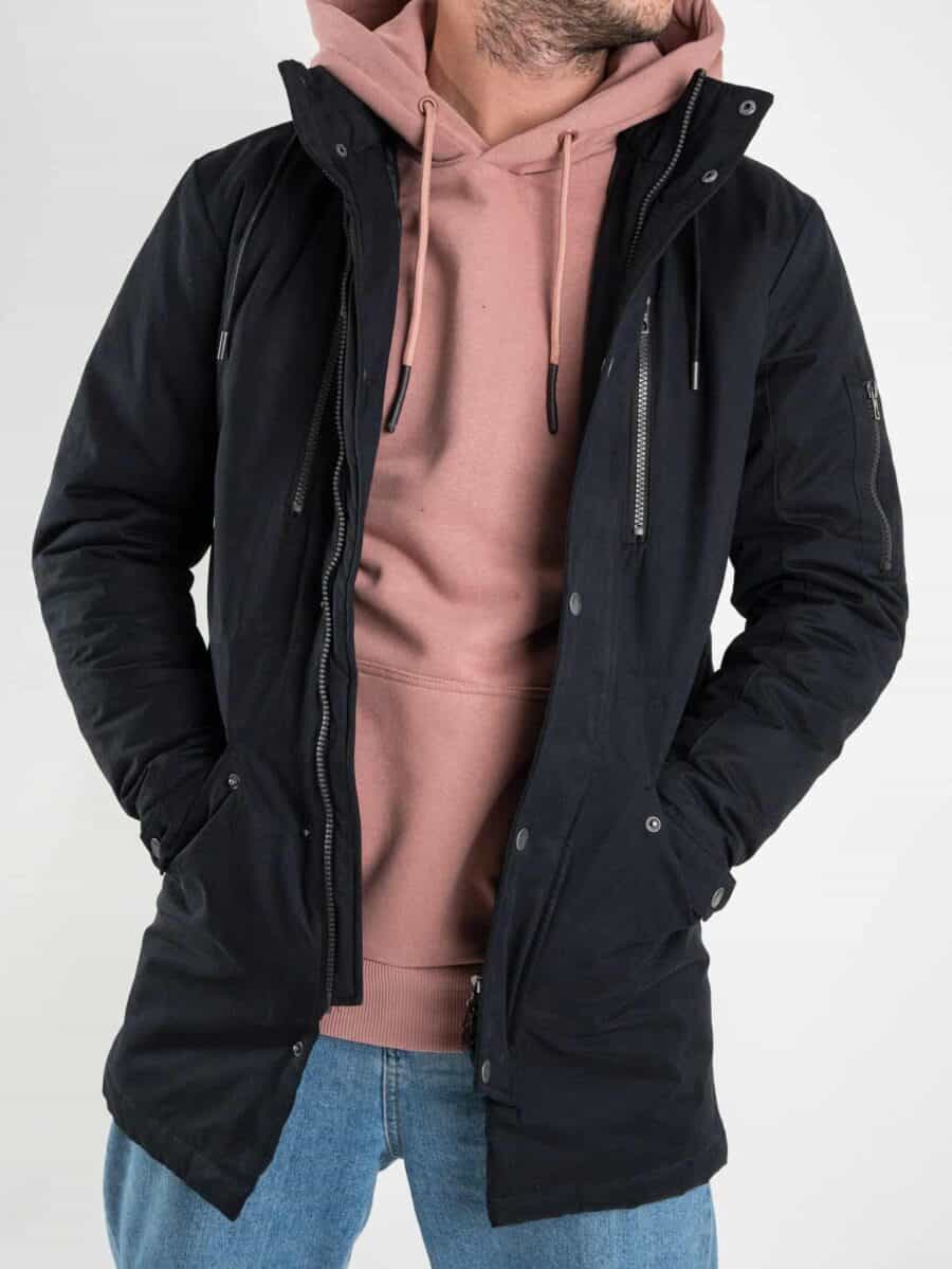 ONLY & SONS Giubbino parka con tasche frontali e cappuccio KLAUS nero