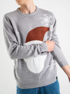 ONLY&SONS Maglione con stampa barba babbo natale X-MAS 22008306 grigio (2)