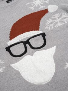 ONLY&SONS Maglione con stampa barba babbo natale X-MAS 22008306 grigio (4)