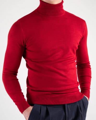 BL11 Dolcevita tinta unita morbido in viscosa rosso