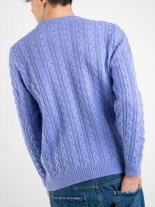 MOD Maglione girocollo a trecce piccole GR2189 lilla (3)