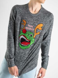 ONLY&SONS Maglione di natale con stampa renna FUNNY 22011203 grigio (1)