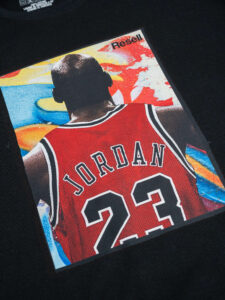 RESELL T-shirt in cotone con stampa JORDAN SCHIENA 72 nero